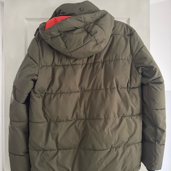 Olive Green Puffer Jacket with Sherpa Lining - Picture 2 of 9